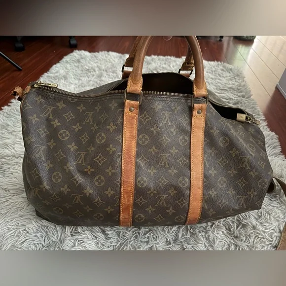 Large Louis Vuitton Brown Monogram duffle Bag - Picture 4 of 12
